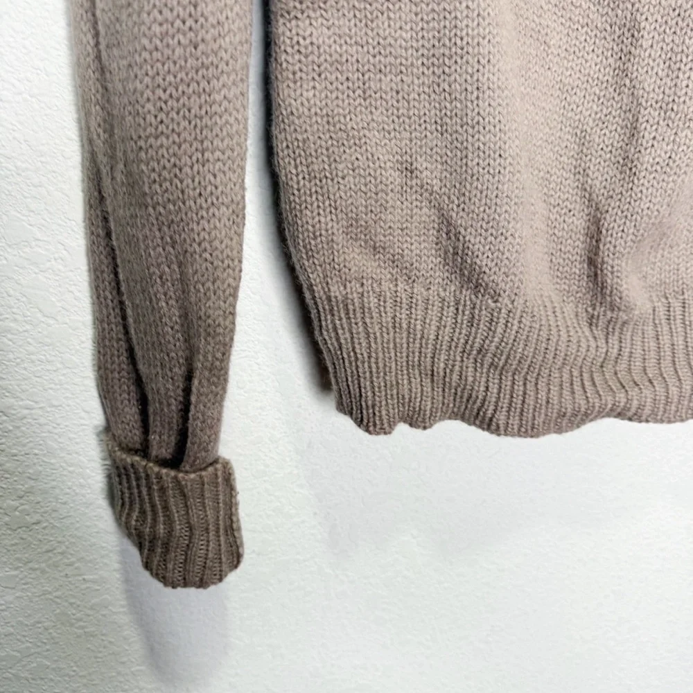 Vintage Lands End 100% Wool Grandpa Sweater Heavy Knit